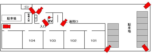 マンションへの防犯カメラ設置例