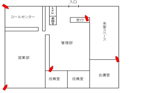 事務所・オフィスへの防犯カメラ設置例